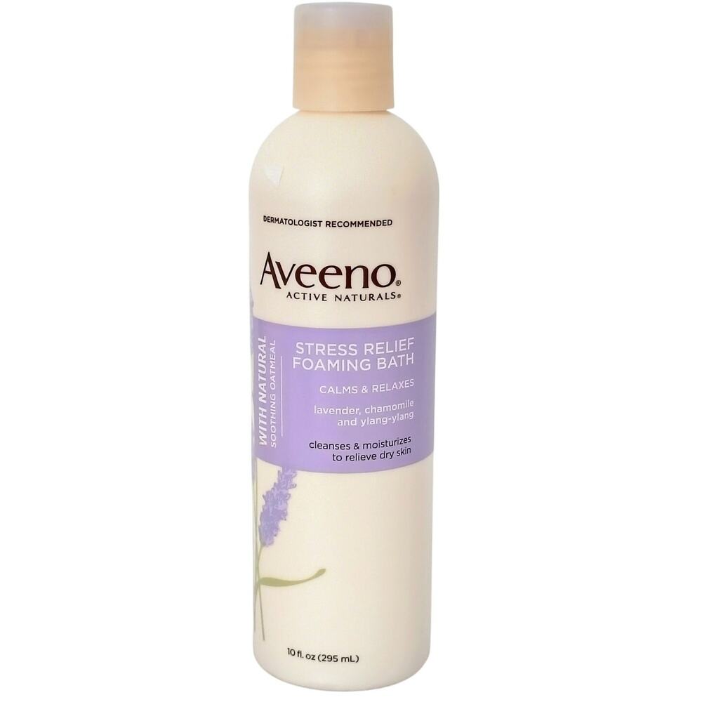 Aveeno Naturals Stress Relief Foaming Bath Lavender Chamomile Oatmeal 10 oz. NEW